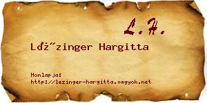 Lézinger Hargitta névjegykártya